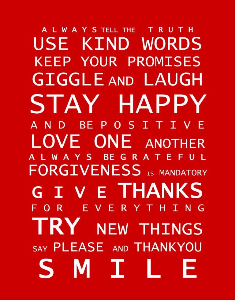 Family Rules - Bus Roll Typography Poster print