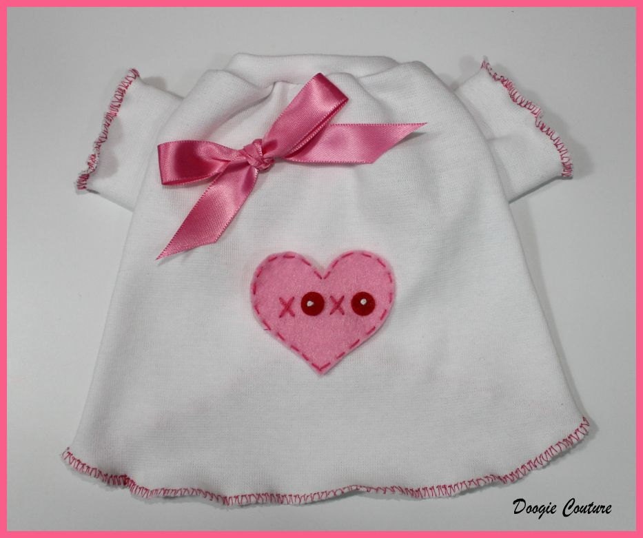 Pink Cute Love Valentines  Dog TShirt Clothes Size XS by Doogie Couture New for 2013