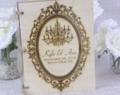 Large Rustic Personalized Guest Book Engraved Wood Country Wedding (Item Number 130043)