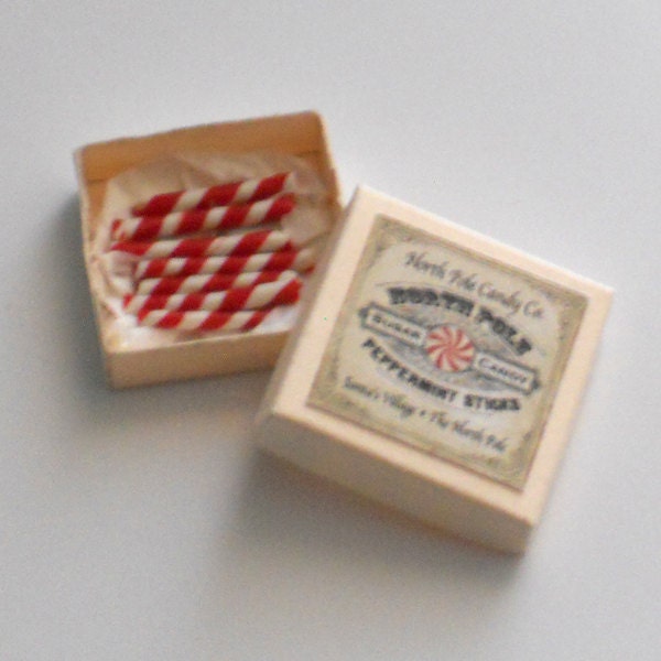 1/12 Scale Miniature Vintage Christmas Candy Canes