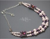 Pink Purple Pearl Necklace