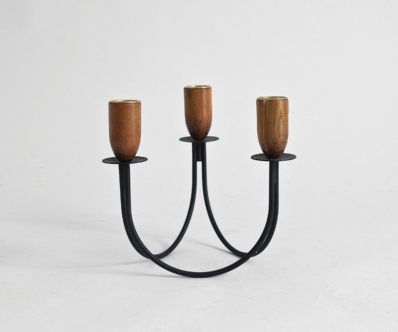 Mid Century Candelabra - Candle Holder, Wood, Modern, Retro, Candlesticks