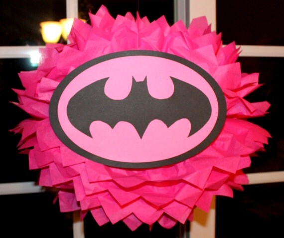 Bat Girl Superhero tissue paper pompom kit Il_570xn