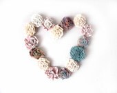 Wedding Boutonnieres, Lapel Flower Pins, Wedding, Set of Four, Pink and White Stripes