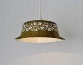 Spring Blossom PYREX Bowl Pendant Lamp - Upcycled Hanging Lighting Fixture made with a Vintage Casserole Dish - OOAK BootsNGus Lamps