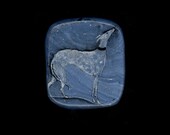 Silver White Greyhound, Blue Night Sky. Pin or Pendant. Dog Jewelry. Sighthound. White. Midnight Blue 2984