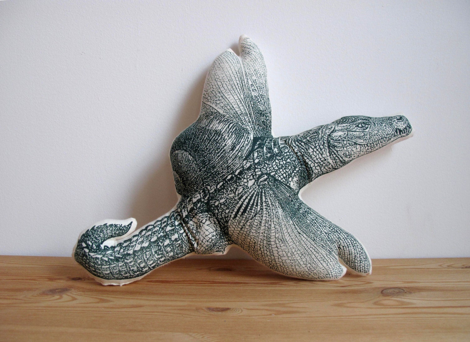 SALE - Plush Crocodile/Dragonfly Pillow
