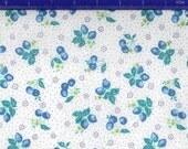 Japanese, ATSUKO MATSUYAMA, 30's Collection, Strawberries & Cherries w/ Pin Dots in Blue/Aqua, 1/2 Yard
