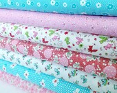 Feedsack III & TOYBOX III, Blue Hill Fabric, 30's Reproduction, 1/2 Yard Bundle of 7