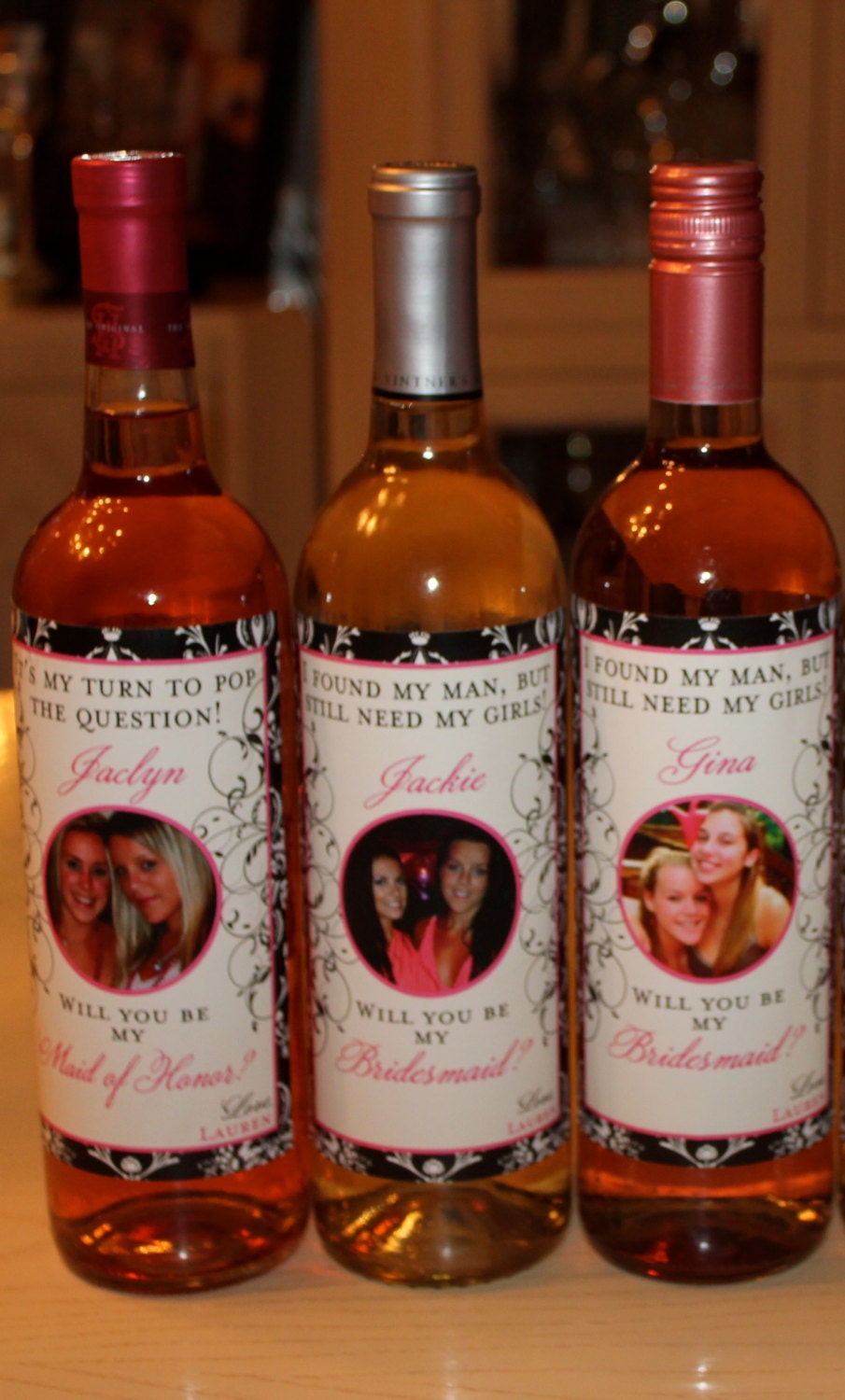Private LIsting for idoleh748 Personalized Bridal Party Gifts - Custom Bridesmaid Wine Labels for each member of your Bridal Party