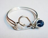 Sapphire Ring, Heart Ring, Sterling Silver Ring, Blue Sapphire Ring, September Birthstone, September Birthday