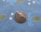 Tiny, beautiful, delicate British Victorian silver sixpence from 1874