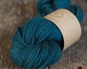 Hand Dyed Yarn - Worsted Weight Wool - Teal