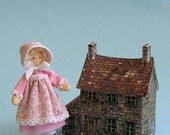 Callie Coe miniature 1/4" and 1" scales doll plus free dollhouse kit