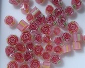 COE 104 Pink Rose Minis Murrini by Lori and Kim