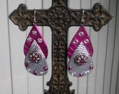 Pink and Silver Teardrops