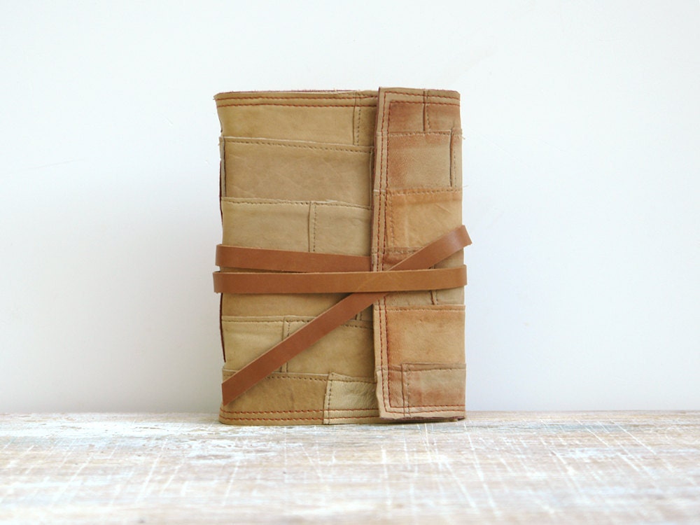 Leather Journal Shabby Cottage Chic Hand Bound Notebook
