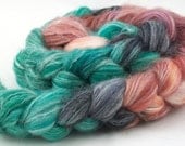 Verdigris/ Handpainted SW Merino-Bamboo-Nylon Combed Top/ 4 oz.