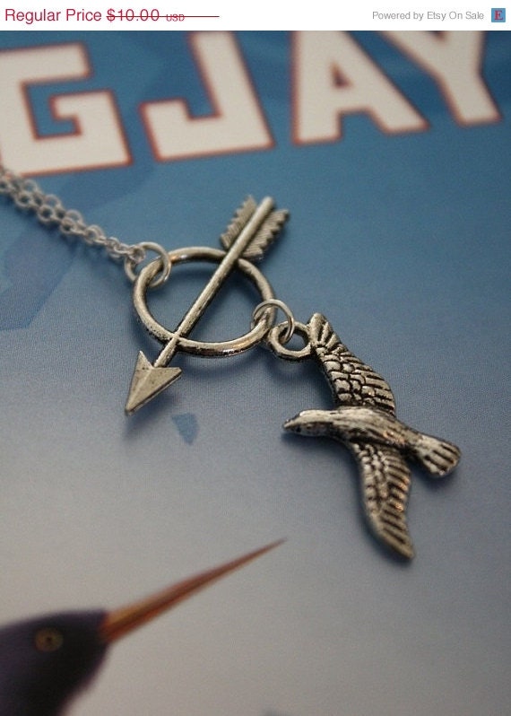 ON SALE ON Sale Hunger Games Necklace - Mockingjay - Katniss Everdeen