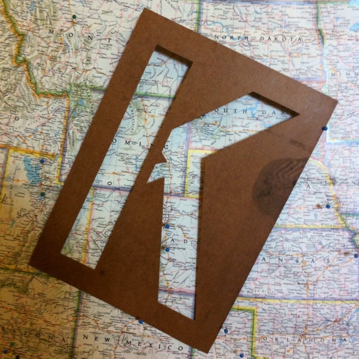Letter K wall hanging vintage oil board stencil home decor