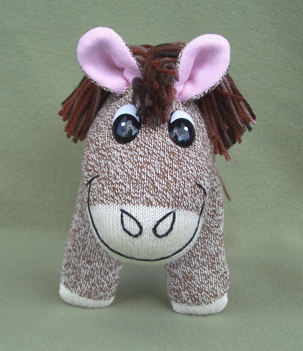 Red Heel Sock Pony Handmade Toy Horse