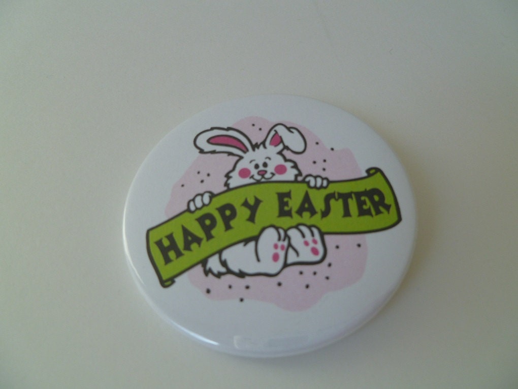 Happy Easter Bunny Pin-Back Button