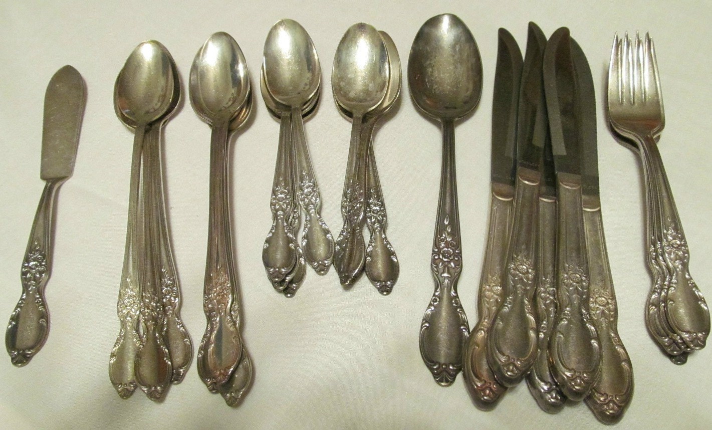 VINTAGE victorian serving  & SILVERWARE utensils by Son Victorian PearlHeartDesigns ROGERS