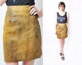 Soft Leather Tan Skirt, 90s grunge, rock n' roll, babe