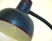 Vintage Blue Metal Gooseneck Lamp Industrial Lighting Mid Century