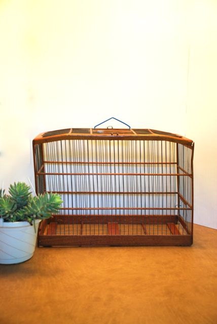 Vintage Wood and Wire Bird Cage
