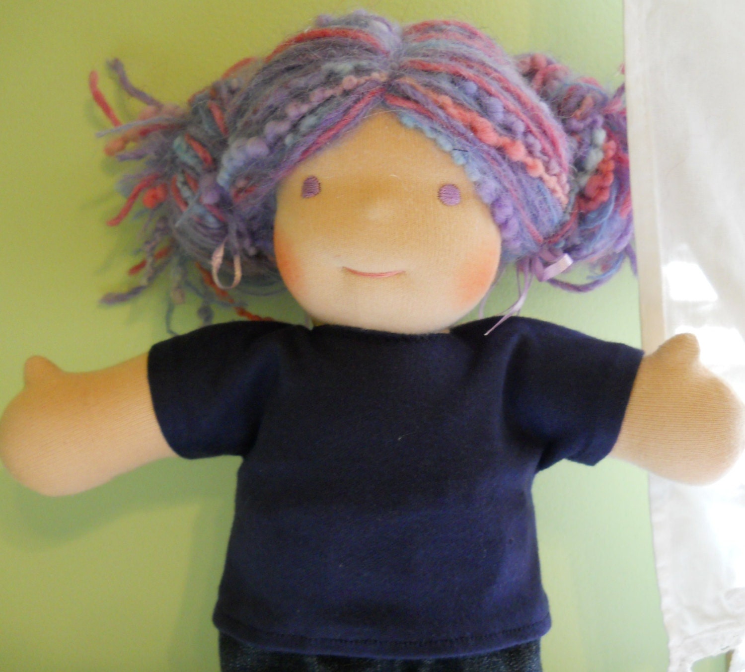 You CHOOSE from 15 COLORS - Girls Long Sleeved T-shirt - Waldorf Doll Clothes - 10 Inch Little Buddy Size - LB