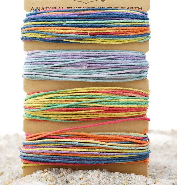 Hemp Twine, Rainbow Hemp, 1mm,  120 Feet, Eco Friendly, Colored Hemp, Twine, Hemp Cord