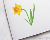 Personalized Daffodil Stationery - Set of 12 Foldover Note Cards