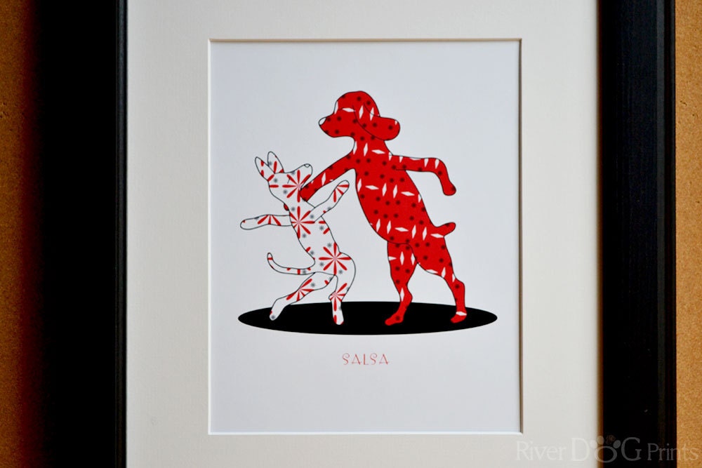 Dancing Dogs Salsa Dancing Art Print