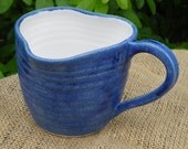 Coffee tea mug cup heart shaped hand thrown in stoneware ceramic pottery