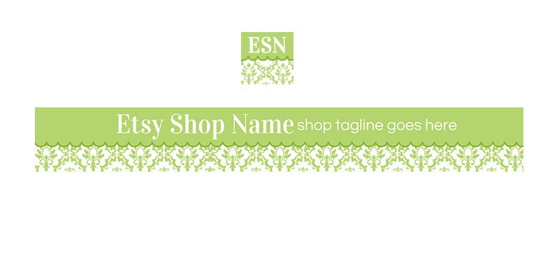 Banner and Avatar Set  - Boutique 1 - Etsy Banners - 2 Piece Set