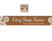 Banner and Avatar Set  - Floral 1 - Etsy Banners - 2 Piece Set