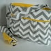 Monterey Chevron Diaper Bag Set - Medium - Grey Chervon and Yellow or Custom Design Your Own
