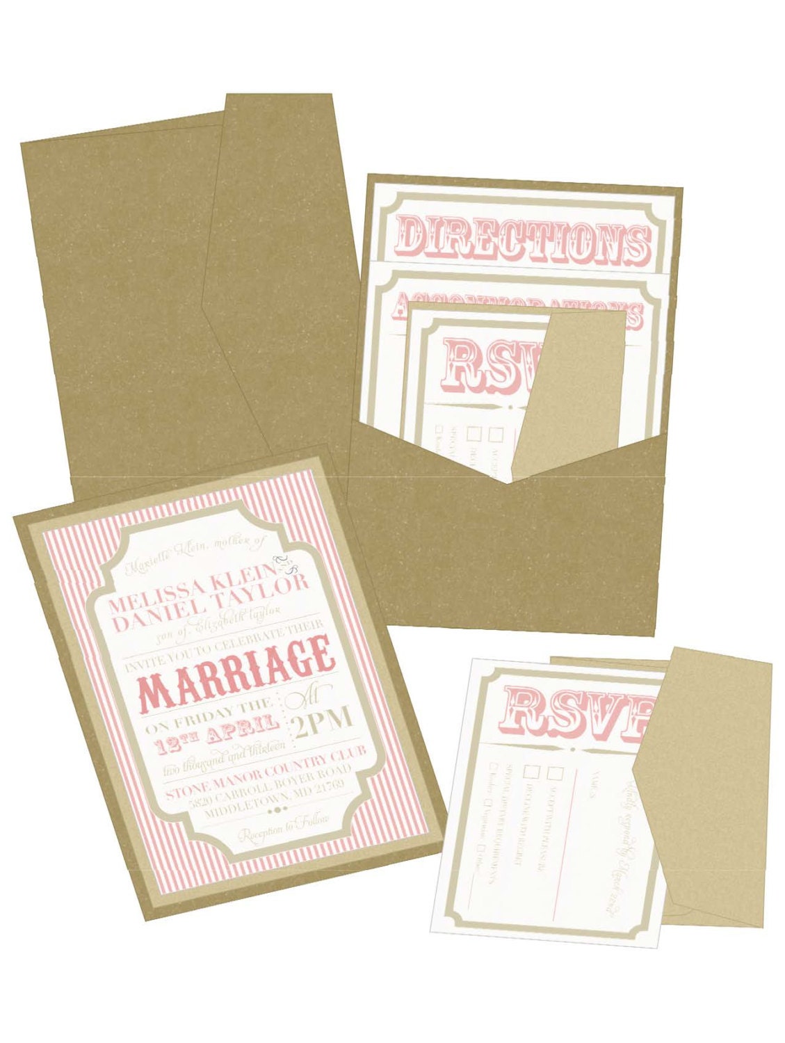 Shabby Chic Wedding Invitation Suite - 30 invitations Il_170x135