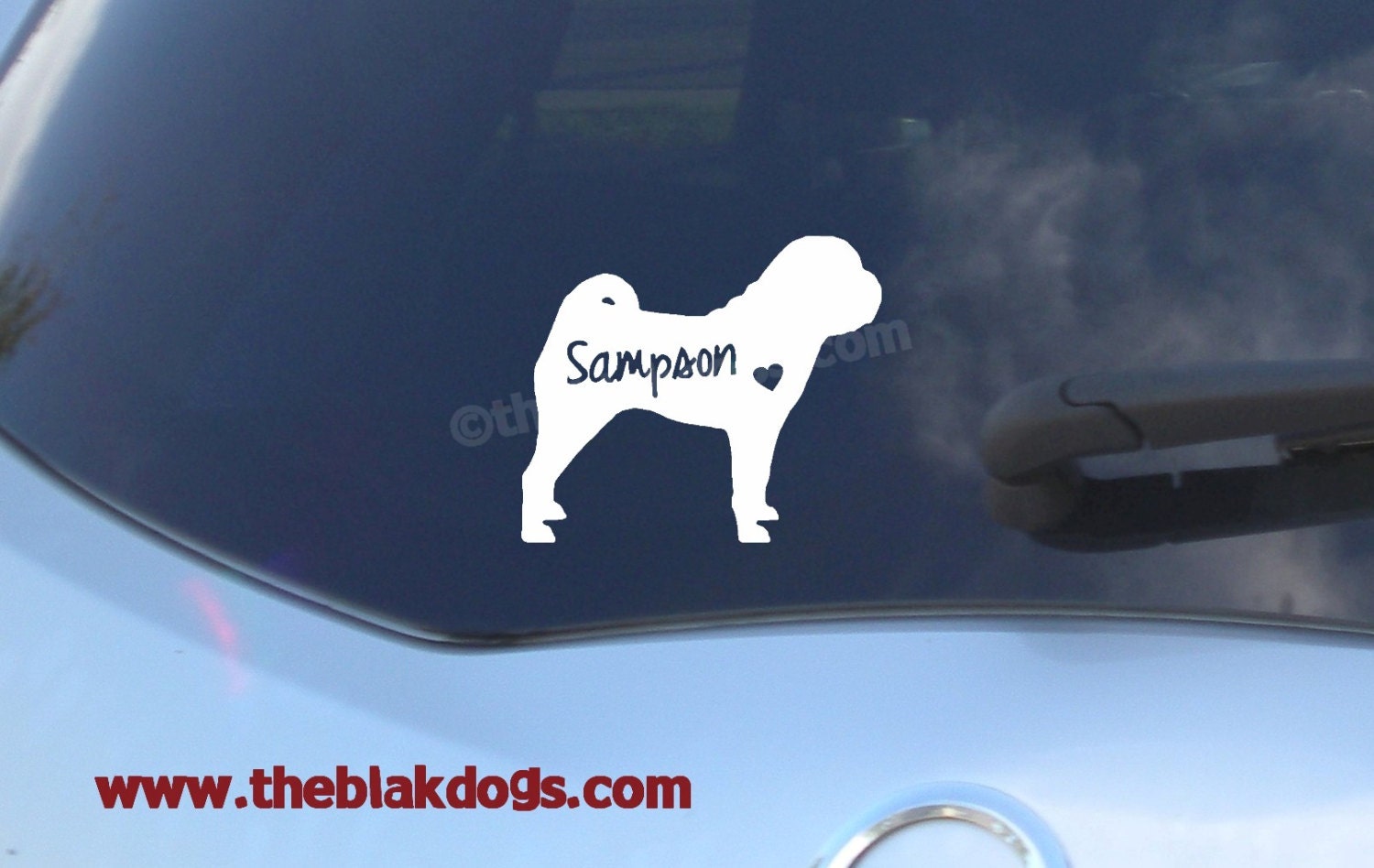 Chinese Shar Pei Silhouette Vinyl Sticker - personalized Car Decal