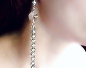 Art Deco Vintage Crystal Tassel Rhinestone Earrings