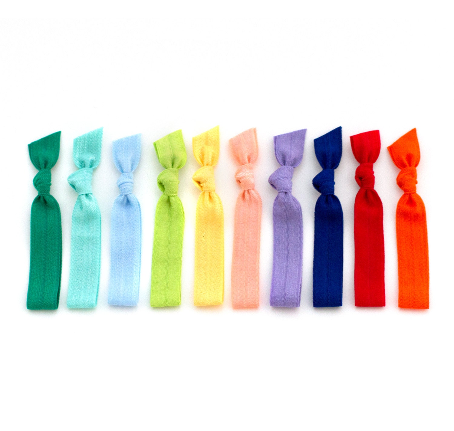 The Spring 2013 Package - 10 Color Trend Elastic Solid Color Hair Ties that Double as Bracelets by Mane Message on Etsy