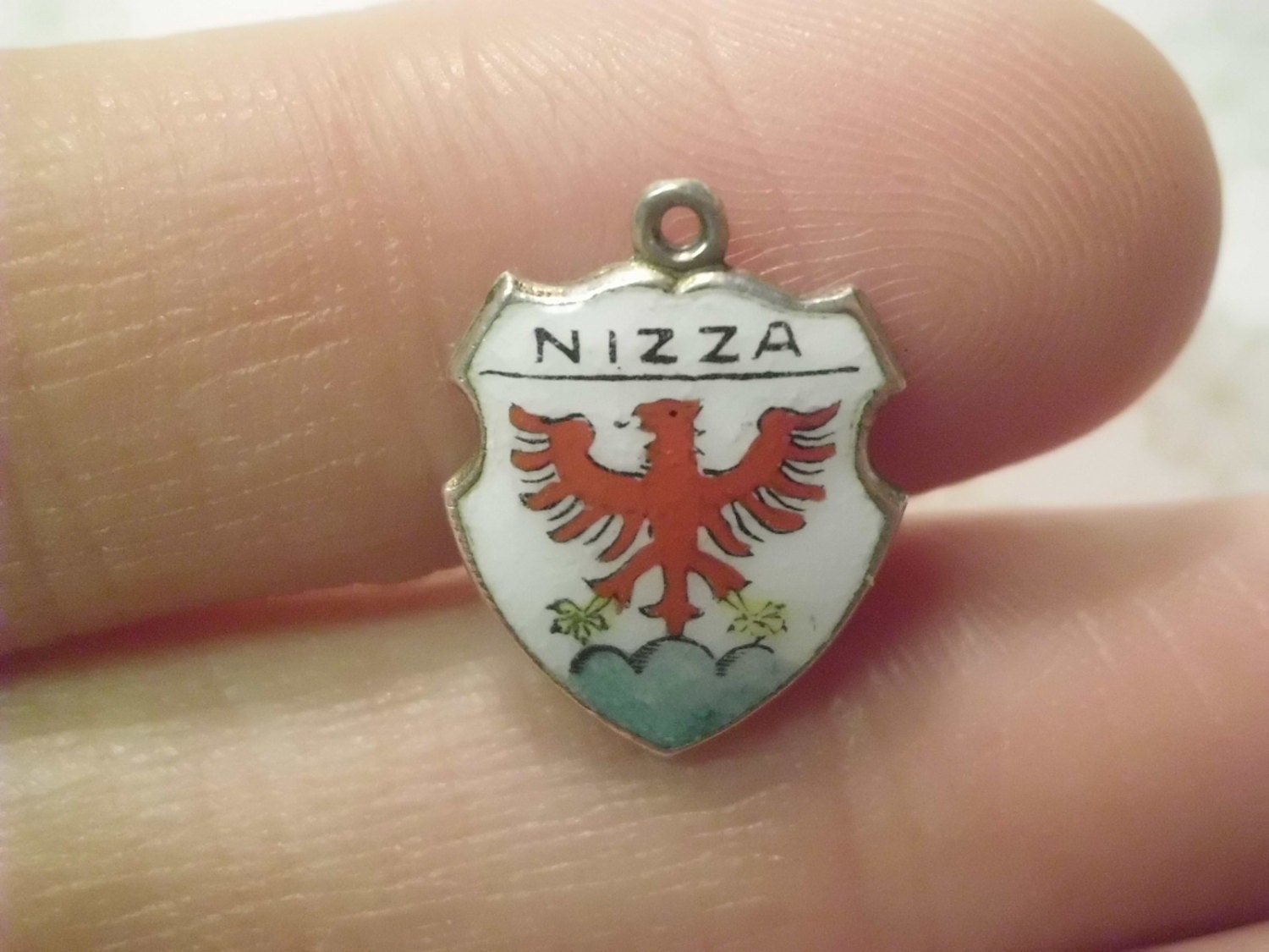 Vintage 800 Silver Nizza NICE France Shield Charm