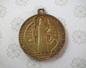 SALE Vintage Saint Benedict Exorcism Medal Warding Off Evil