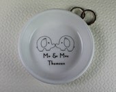 CUSTOM Ceramic Ring Holder - Elephants - you choose the sentiment and color
