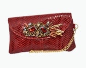 Leather Clutch -Red Purse