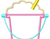 Beach Sand Pail Machine Embroidery Applique Design