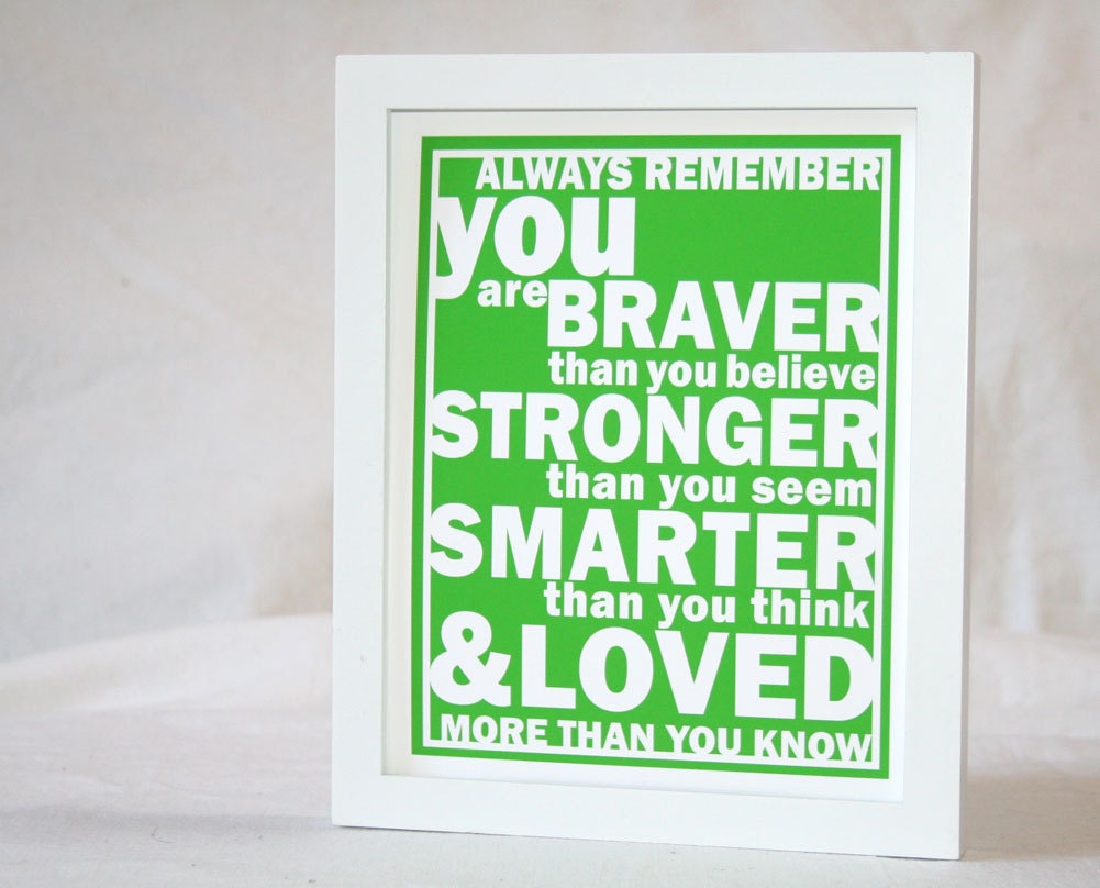 Home decor wall art Inspired by Christopher Robin Always Remember You are Braver than You Believe Posters