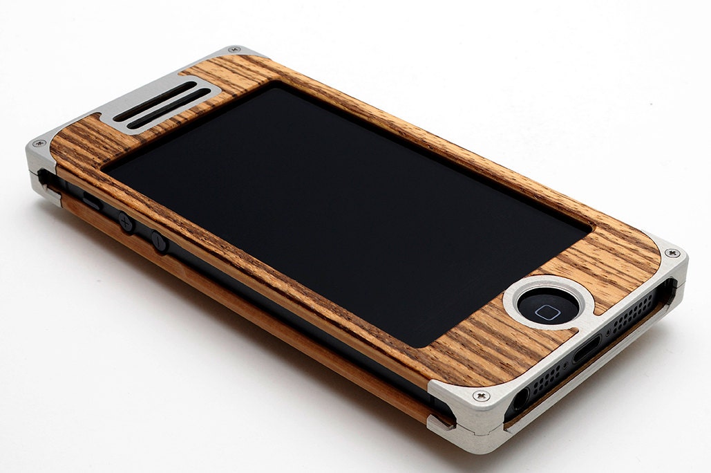 SALE- EXO16 Silver Aluminum Zebra Composite for iPhone 5