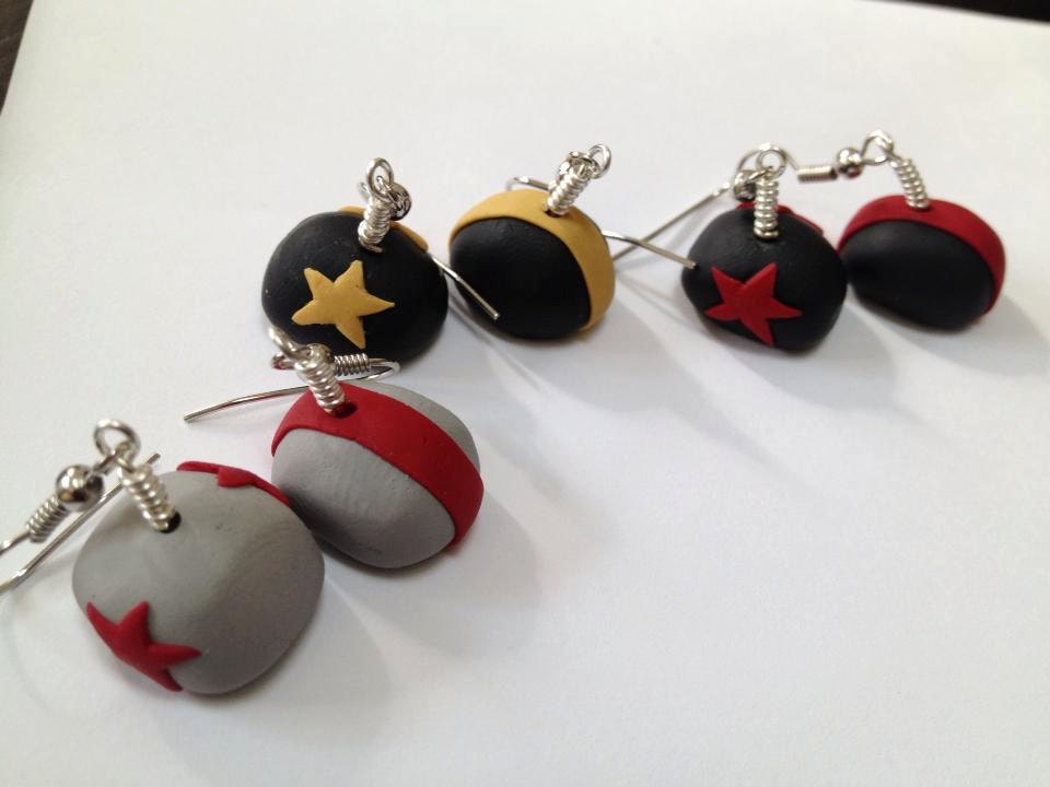 Roller Derby Earrings Team Colors Pivot or Jammer Helmet Panties